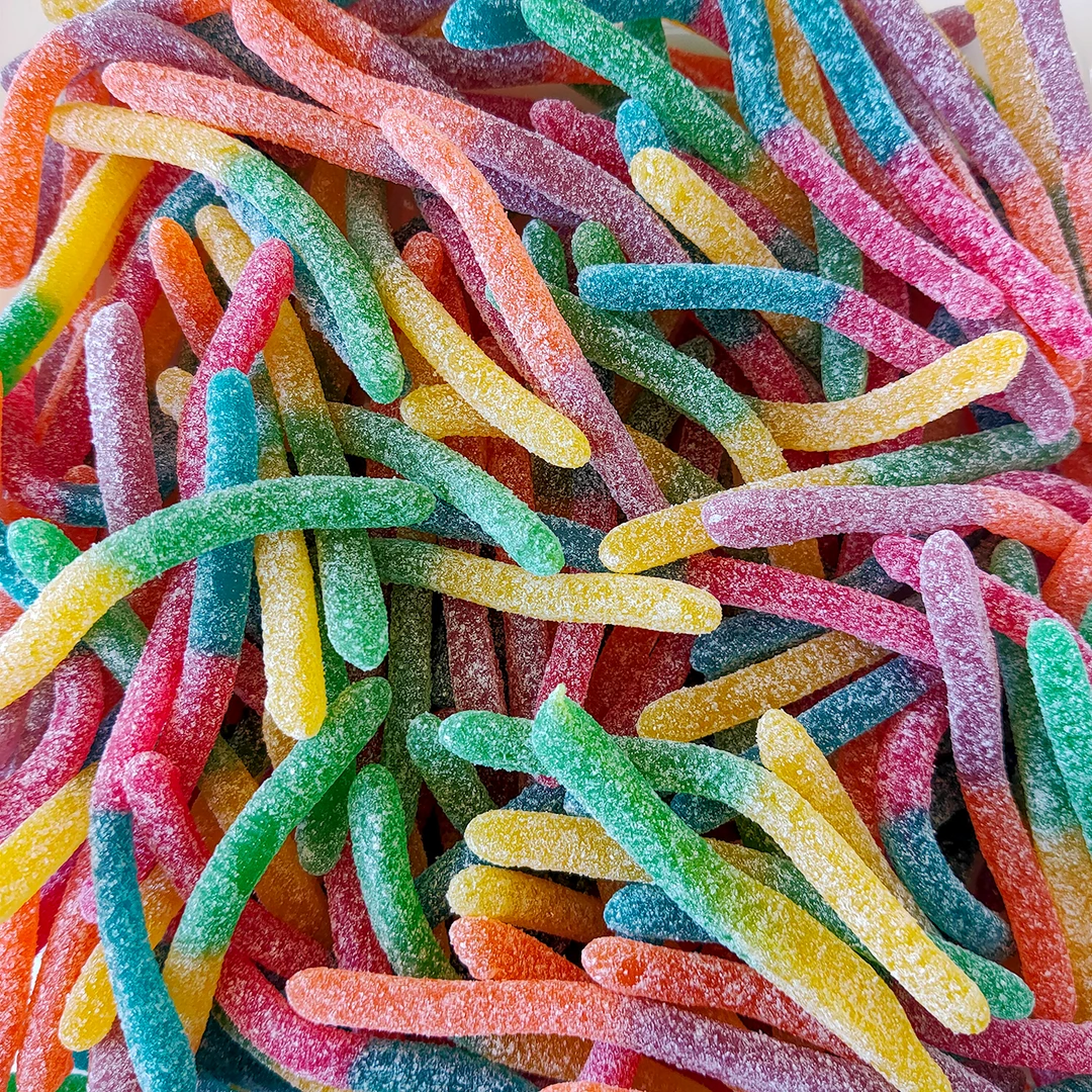 Rainbow Sour Gloworms 1kg Sours 3 Rainbow Sour Gloworms 1kg Sours