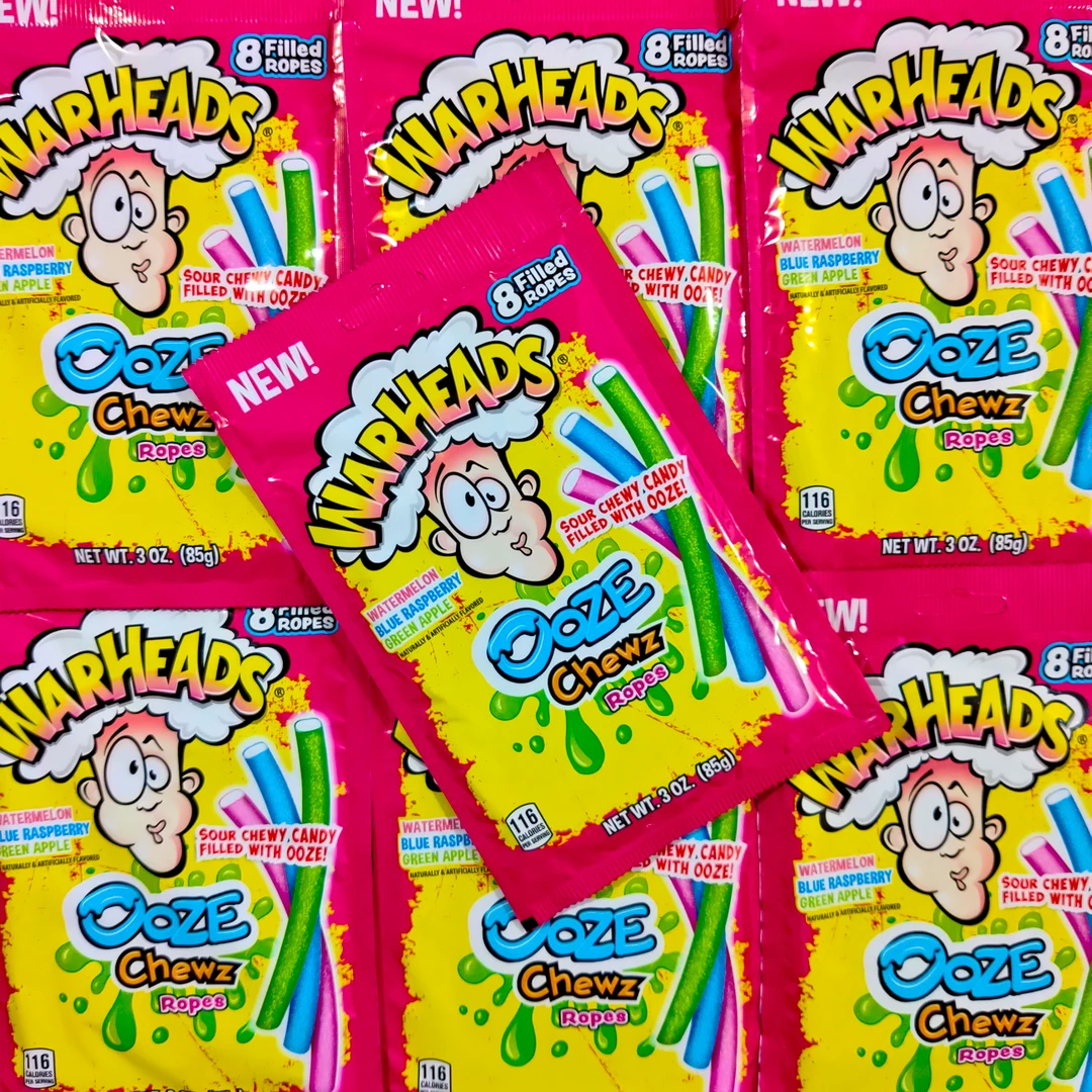 Not Specified American Candy Warheads Ooze Chewz Ropes 85g 3 Not Specified American Candy Warheads Ooze Chewz Ropes 85g